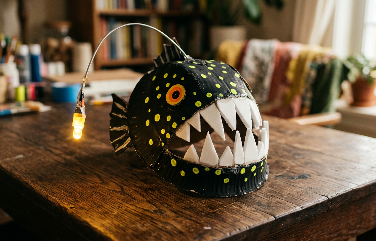 Glowing Deep Sea Anglerfish Mask Craft — Animals activity for ages 6–11 years (indoor, 60 min)