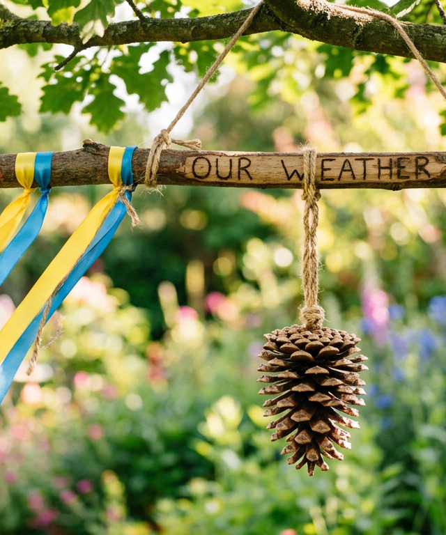 Pinecone Weather Station with Fluttering Ribbon Wind Indicators — Nature & Outdoor Play activity for ages 5–10 years (outdoor, 45 min)