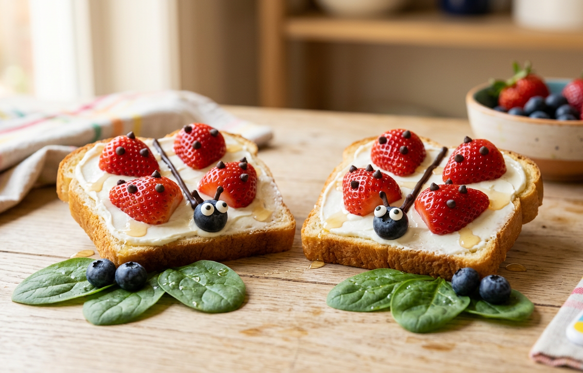 Polka Dot Strawberry Ladybug Toast Journeys — Cooking & Baking activity for ages 4–10 years (indoor, 35 min)