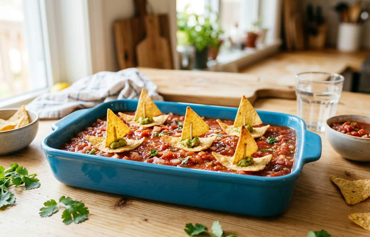 Salsa River Rafting Adventure with Tortilla Chips — Cooking & Baking activity for ages 5–10 years (indoor, 45 min)