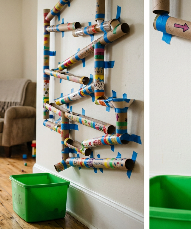 The Great Gravity-Defying Wall Tube Tangle — Construction & Engineering activity for ages 5–10 years (indoor, 60 min)