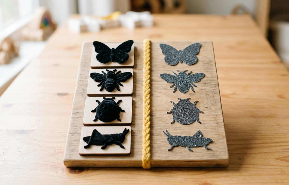 Velvet and Sandpaper Insect Texture Board — Sensory Play activity for ages 4–8 years (indoor, 45 min)