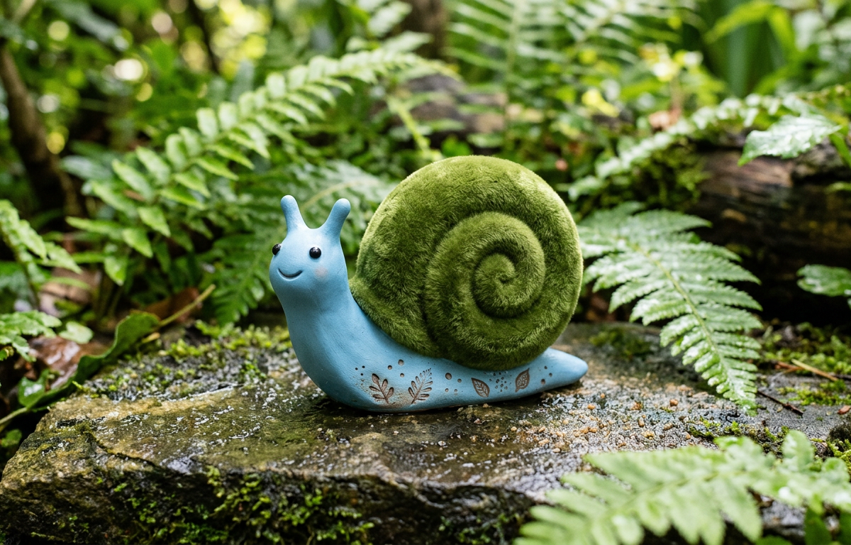 Velvet-Flocked Clay Snail Shell Garden Statues — Arts & Crafts activity for ages 6–11 years (indoor, 60 min)