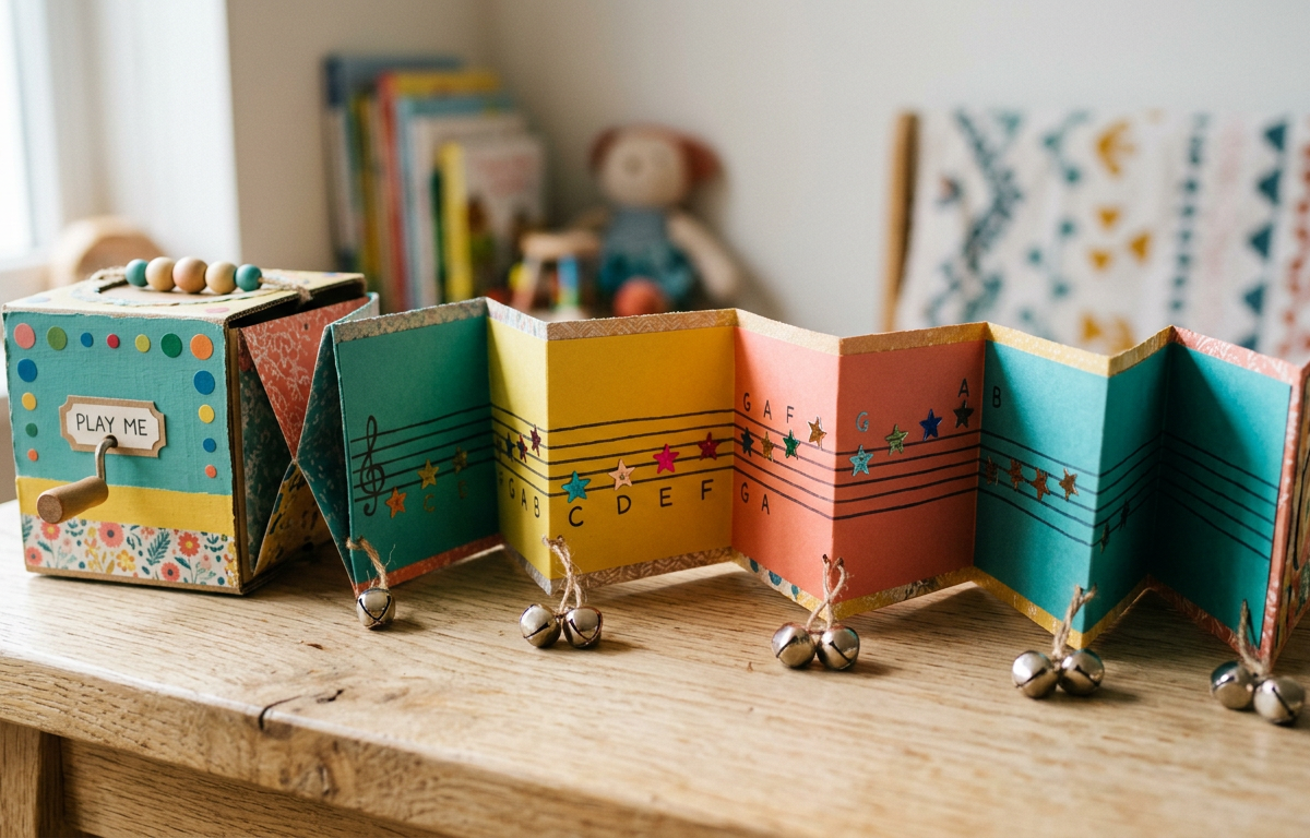 Whimsical Accordion-Fold Paper Traveling Music Box — Arts & Crafts activity for ages 6–11 years (indoor, 60 min)