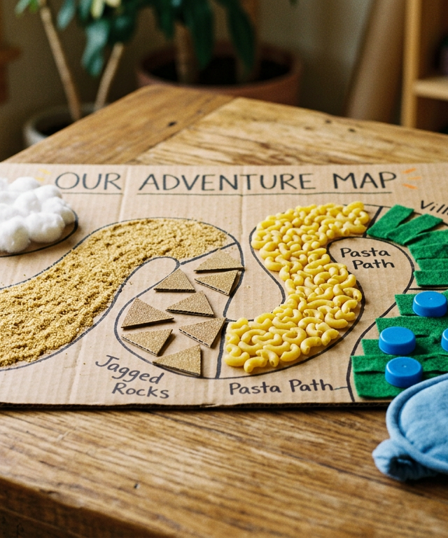 Tactile Texture Path for Blindfolded Touch Game — Reading & Literacy activity for ages 5–10 years (indoor, 60 min)
