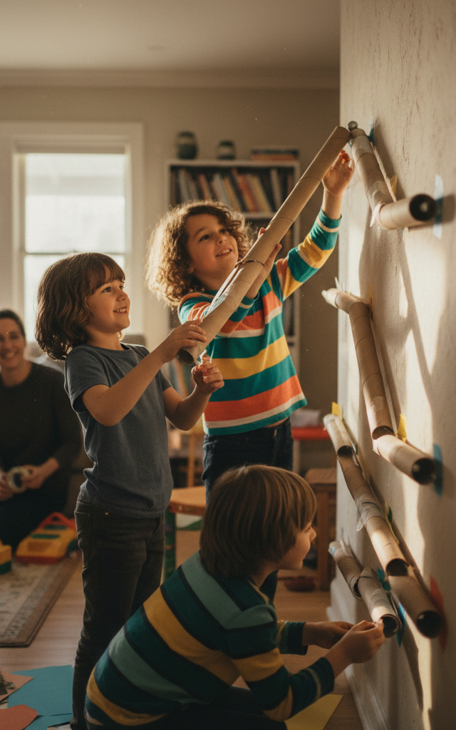 Paper Tube Wall Rollercoaster — Construction & Engineering activity for ages 5–10 years (indoor, 30 min)