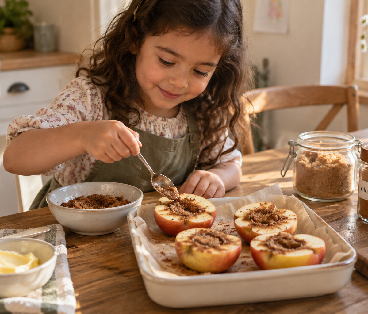 Cinnamon-Swirl Apple Harvest Boats — Cooking & Baking activity for ages 3–6 years (indoor, 15 min)
