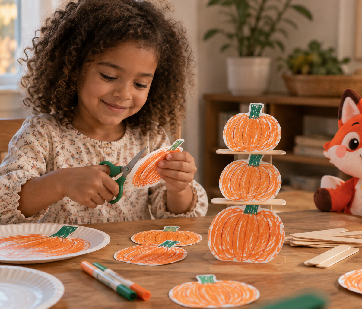 Pumpkin Patch Stackers — Construction & Engineering activity for ages 3–7 years (indoor, 20 min)