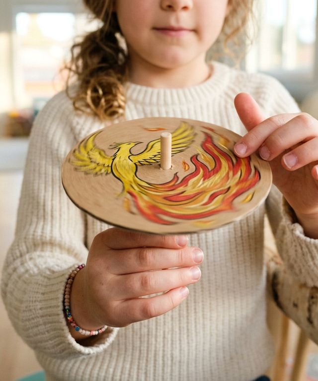Phoenix from the Flames Spinning Illusion — Magic Tricks activity for ages 5–9 years (indoor, 25 min)