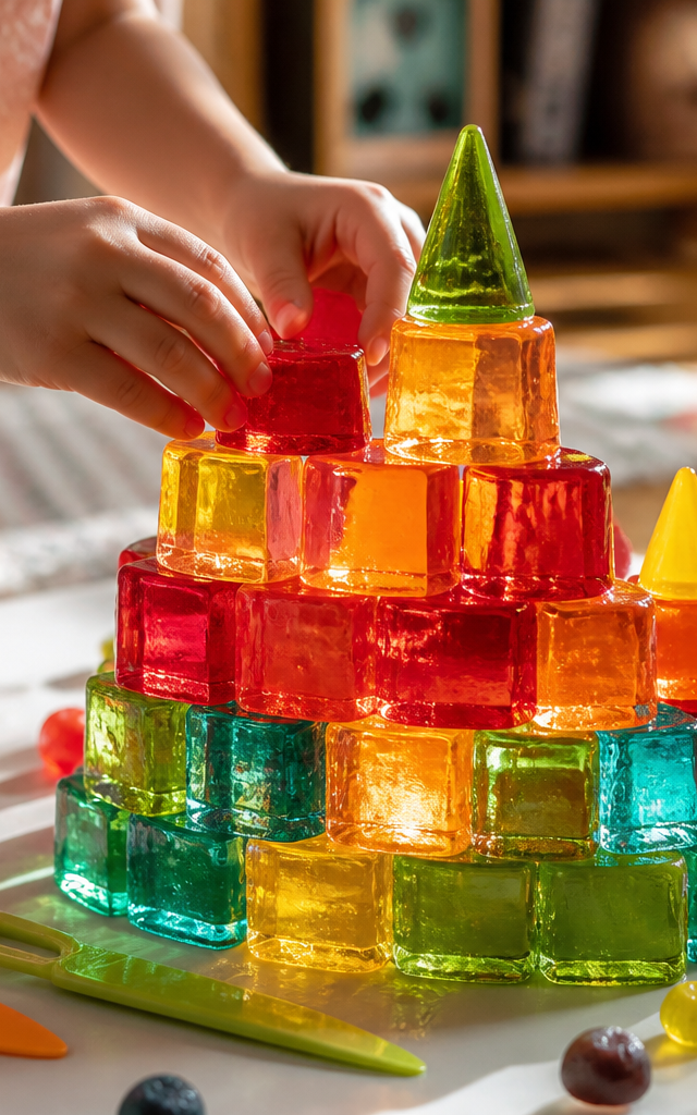 Bouncy Gelatin Block Castle Build — Sensory Play activity for ages 4–8 years (indoor, 60 min)