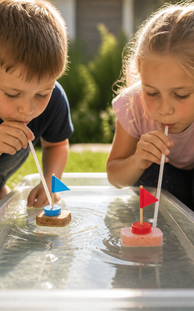 Bubble-Powered Stream Rafts Adventure — Nature & Outdoor Play activity for ages 6–10 years (outdoor, 60 min)