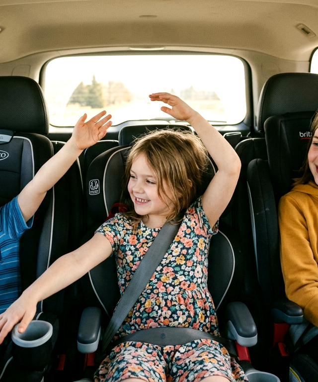 Car-Seat Yoga Trio — On-the-Go & Waiting activity for ages 4–10 years (indoor, 15 min)