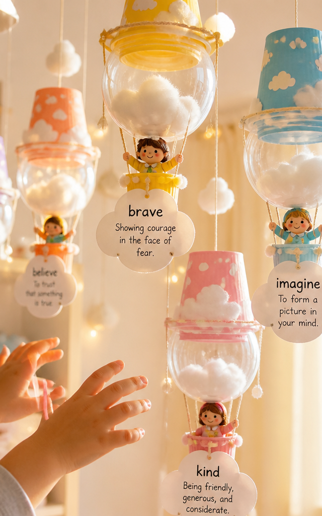 Cloud Kingdom Vocabulary Hot Air Balloons — Reading & Literacy activity for ages 6–10 years (indoor, 60 min)