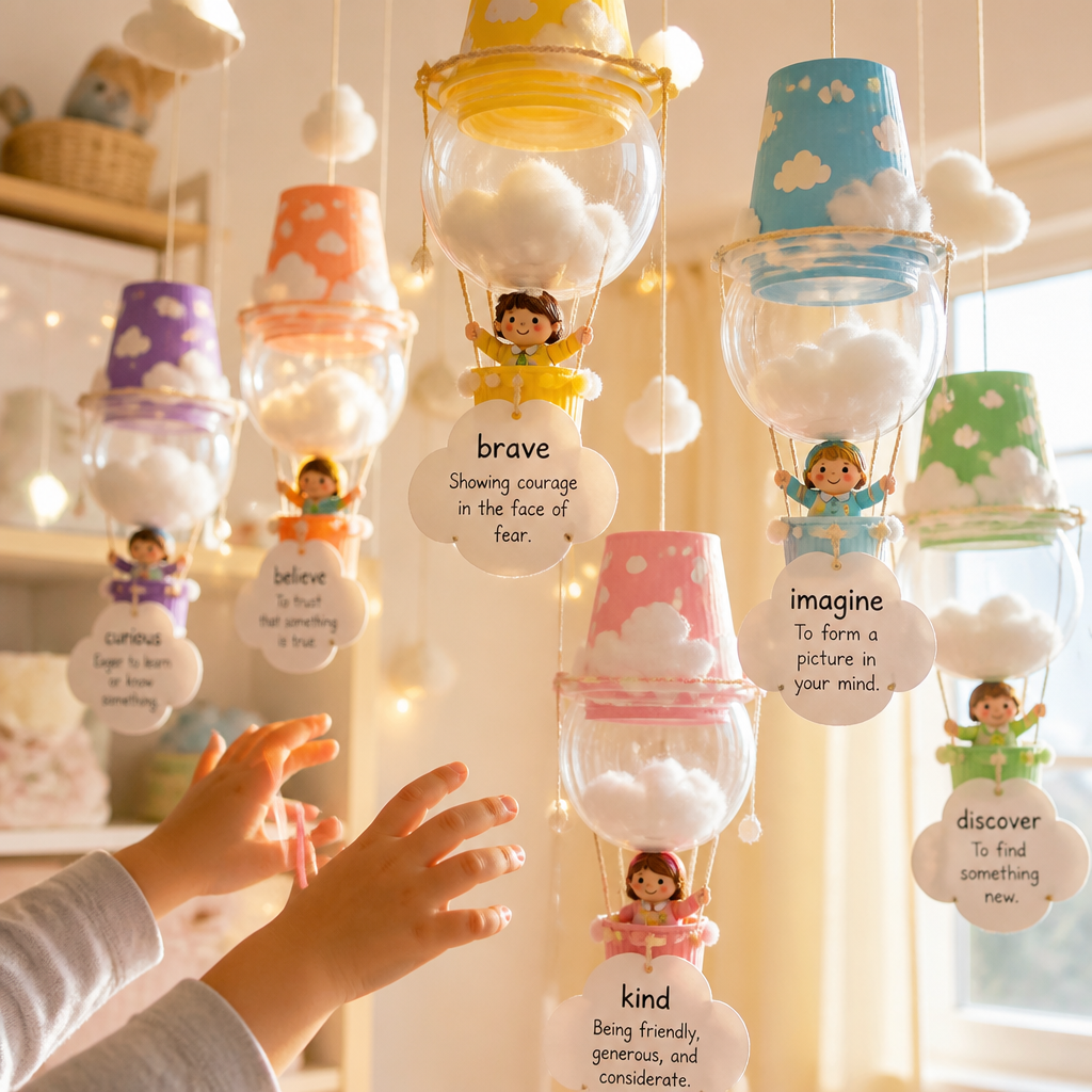 Cloud Kingdom Vocabulary Hot Air Balloons — Reading & Literacy activity for ages 6–10 years (indoor, 60 min)