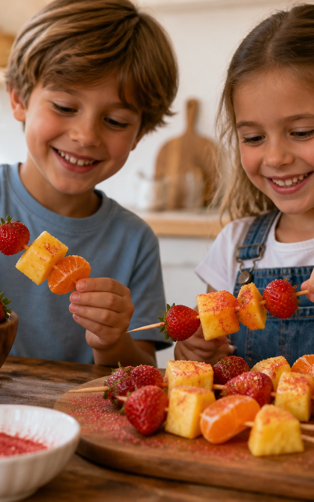 Dragon's Breath Fiery Fruit Skewers — Cooking & Baking activity for ages 5–9 years (indoor, 45 min)