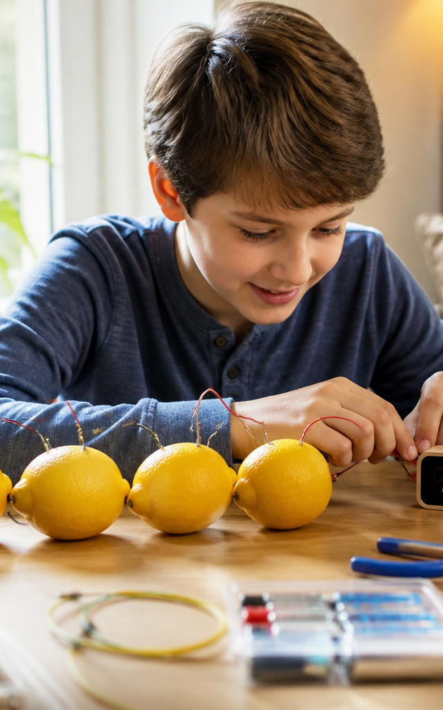 Electrifying Lemon Battery Clock — Science Experiments activity for ages 8–12 years (indoor, 60 min)
