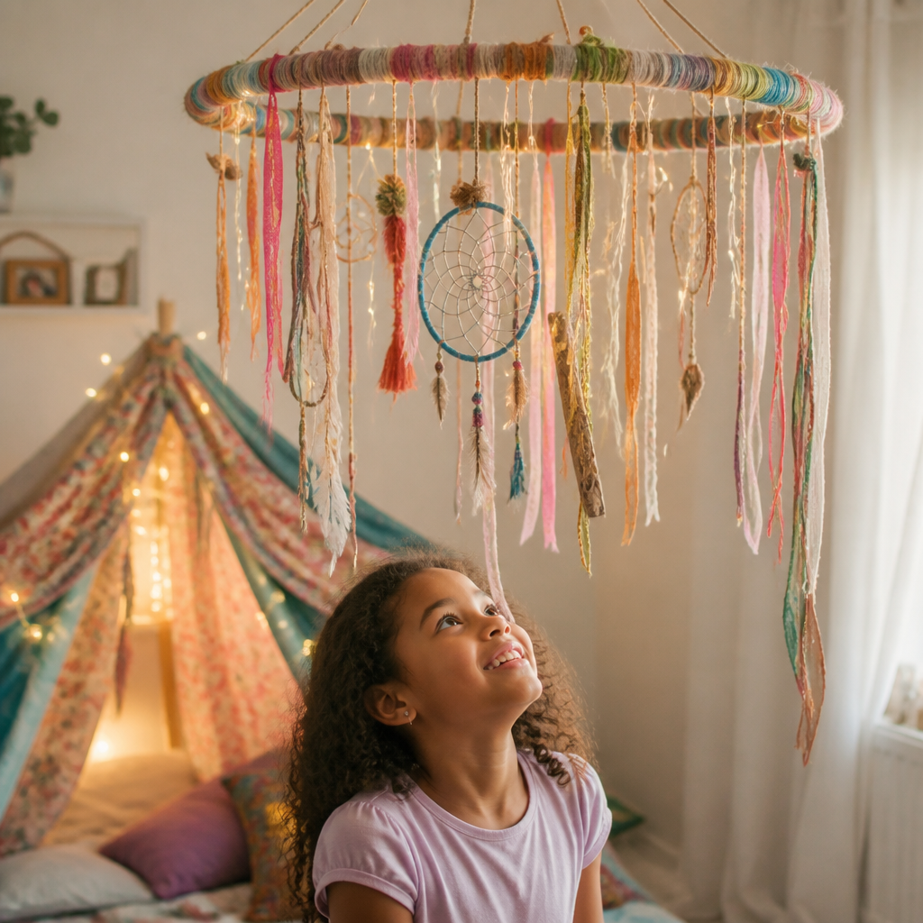 Enchanted Yarn & Stick Dream Catcher Canopy — Arts & Crafts activity for ages 6–10 years (indoor, 60 min)