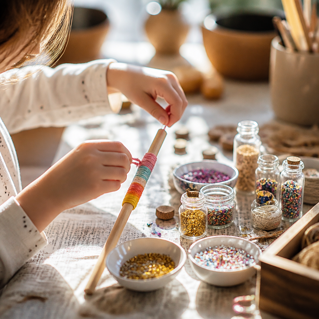Enchanted Yarn-Wrapped Wand and Potion Bottles — Arts & Crafts activity for ages 6–10 years (indoor, 60 min)