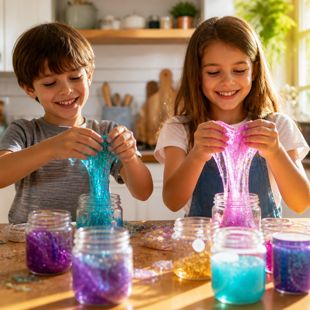Fairy Dust and Glitter Slime Potions — Arts & Crafts activity for ages 5–9 years (indoor, 60 min)