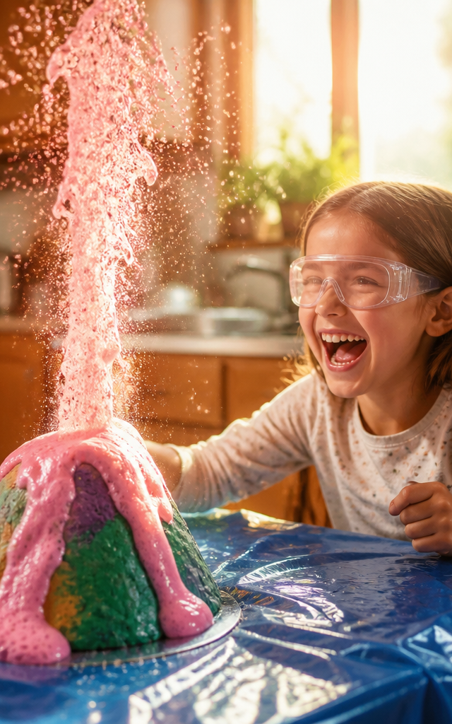 Fairy Dust Erupting Volcano Experiment — Science Experiments activity for ages 5–9 years (indoor, 45 min)