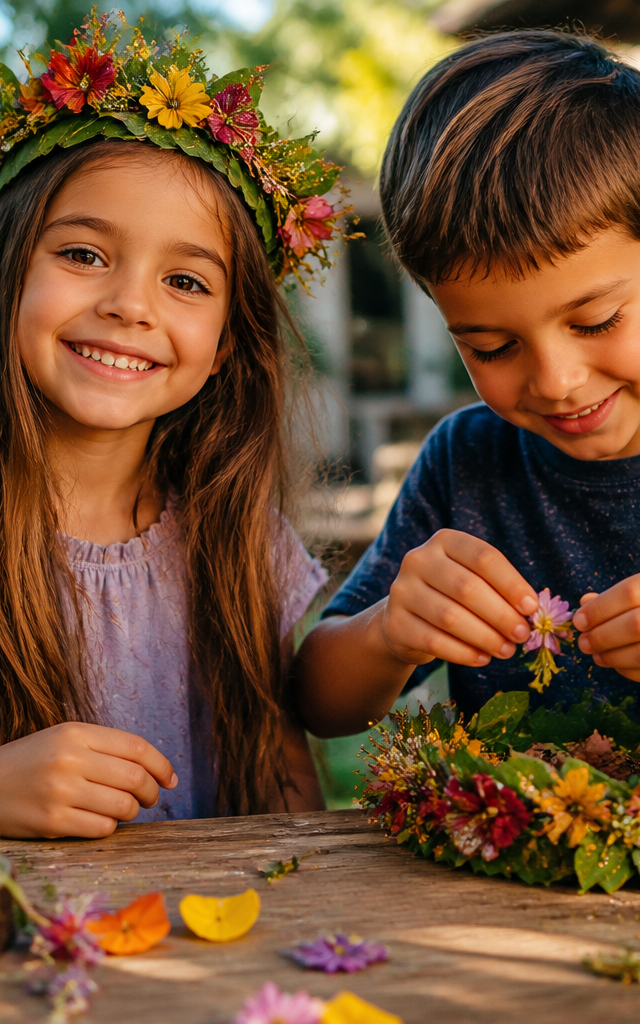 Glimmering Leaf & Petal Fairy Crowns — Nature & Outdoor Play activity for ages 6–10 years (outdoor, 60 min)