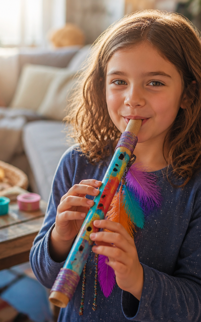 Hummingbird's Feather Flute Craft — Music activity for ages 6–10 years (indoor, 60 min)