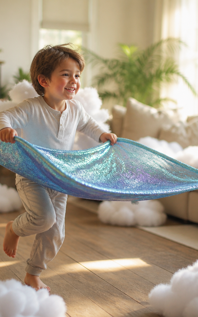 Magic Carpet Cloud Formation Float — Movement activity for ages 4–8 years (indoor, 45 min)