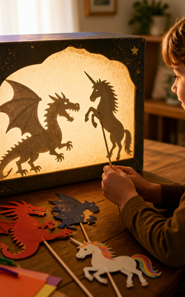 Mythical Beast Shadow Puppet Theater — Magic Tricks activity for ages 5–9 years (indoor, 60 min)