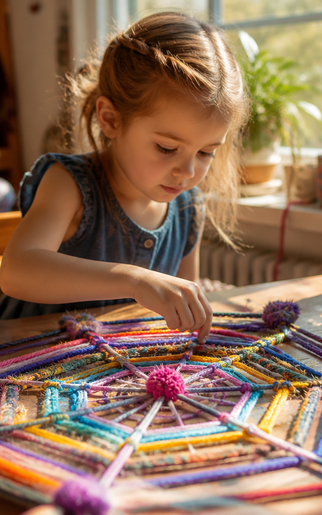 Silky Yarn Spiderweb Maze — Sensory Play activity for ages 3–7 years (indoor, 45 min)