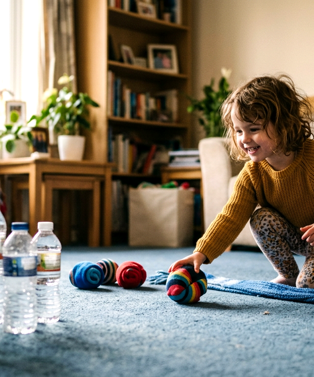 Sock Bowling Alley — Games activity for ages 3–9 years (indoor, 15 min)