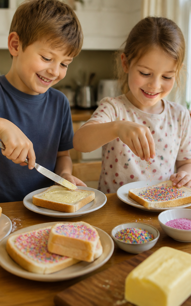 Sparkle-Dust Fairy Bread Sandwiches — Cooking & Baking activity for ages 4–8 years (indoor, 35 min)