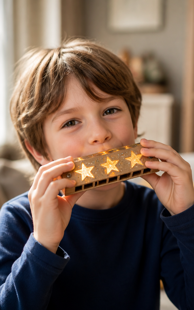 Twinkling Starlight Harmonica from Cardboard — Music activity for ages 6–10 years (indoor, 60 min)