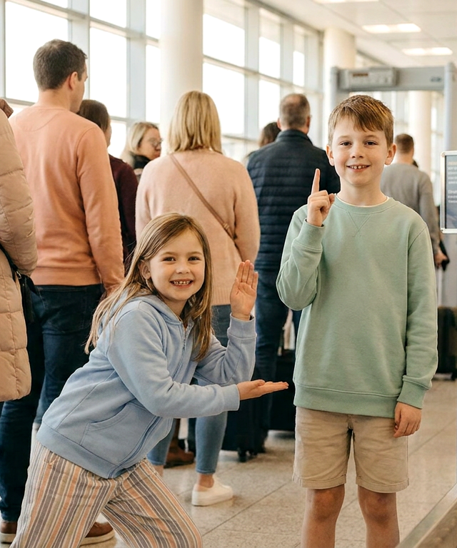 Waiting Line Statue Garden — On-the-Go & Waiting activity for ages 4–9 years (indoor, 15 min)