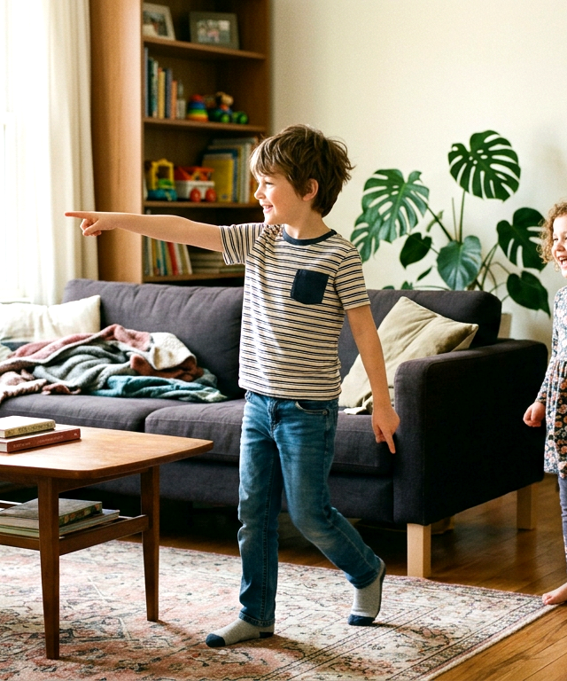 Wilderness Guide Living Room Trek — Pretend Play activity for ages 4–9 years (indoor, 15 min)