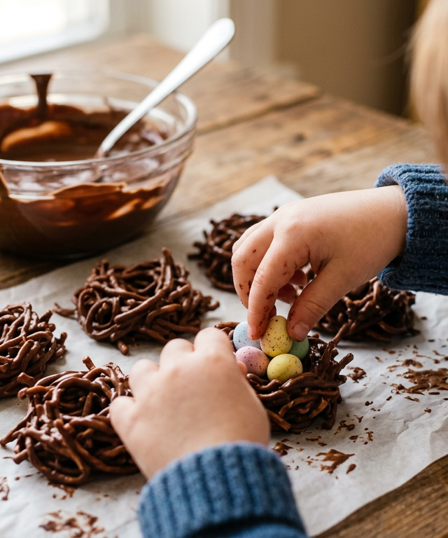 Crunchy Noodle Nest Treats — Cooking & Baking activity for ages 3–6 years (indoor, 25 min)