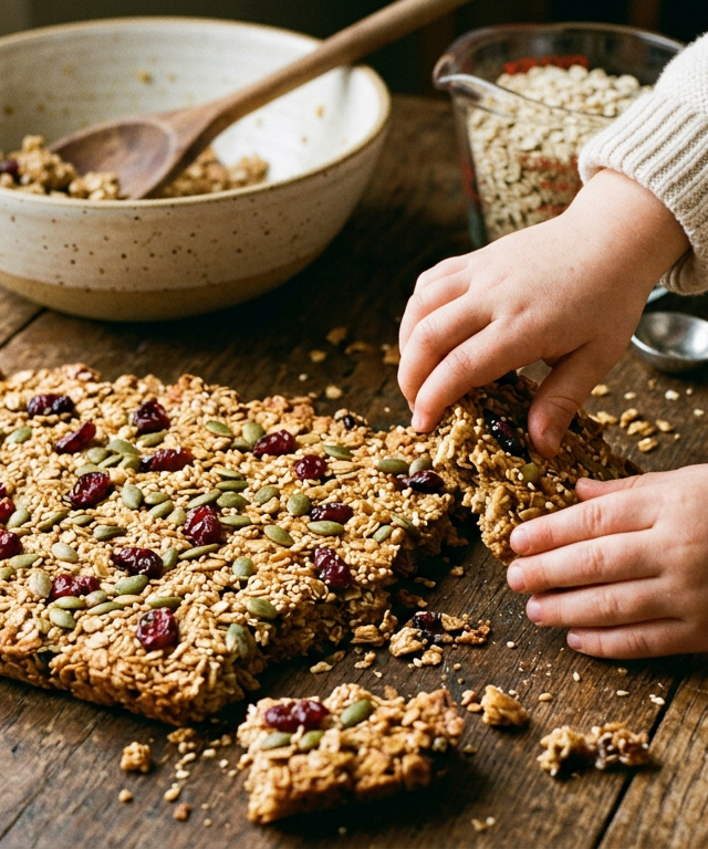 Hidden Treasure Oat Bark — Cooking & Baking activity for ages 4–8 years (indoor, 40 min)