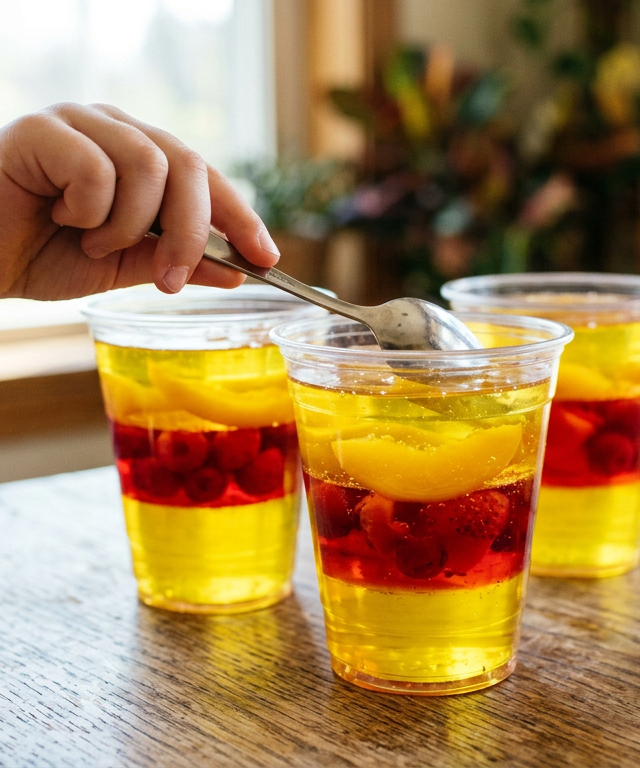 Layered Jellied Garden Cups — Cooking & Baking activity for ages 4–7 years (indoor, 60 min)