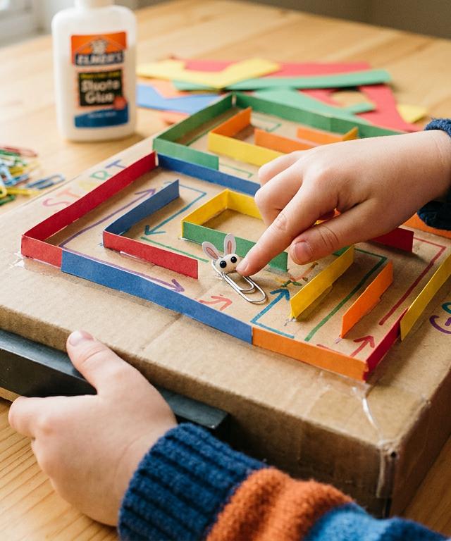 Magnetic Paperclip Maze Challenge — Science Experiments activity for ages 4–7 years (indoor, 30 min)