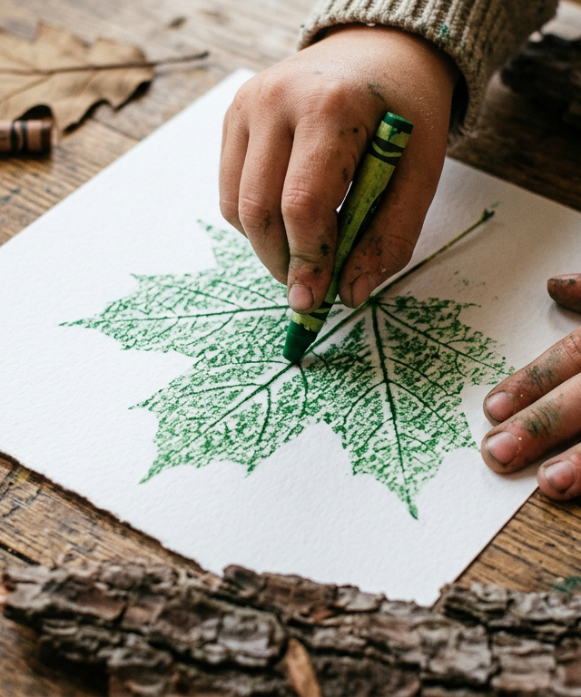 Natural Texture Rubbing Printmaking — Arts & Crafts activity for ages 4–7 years (indoor, 20 min)