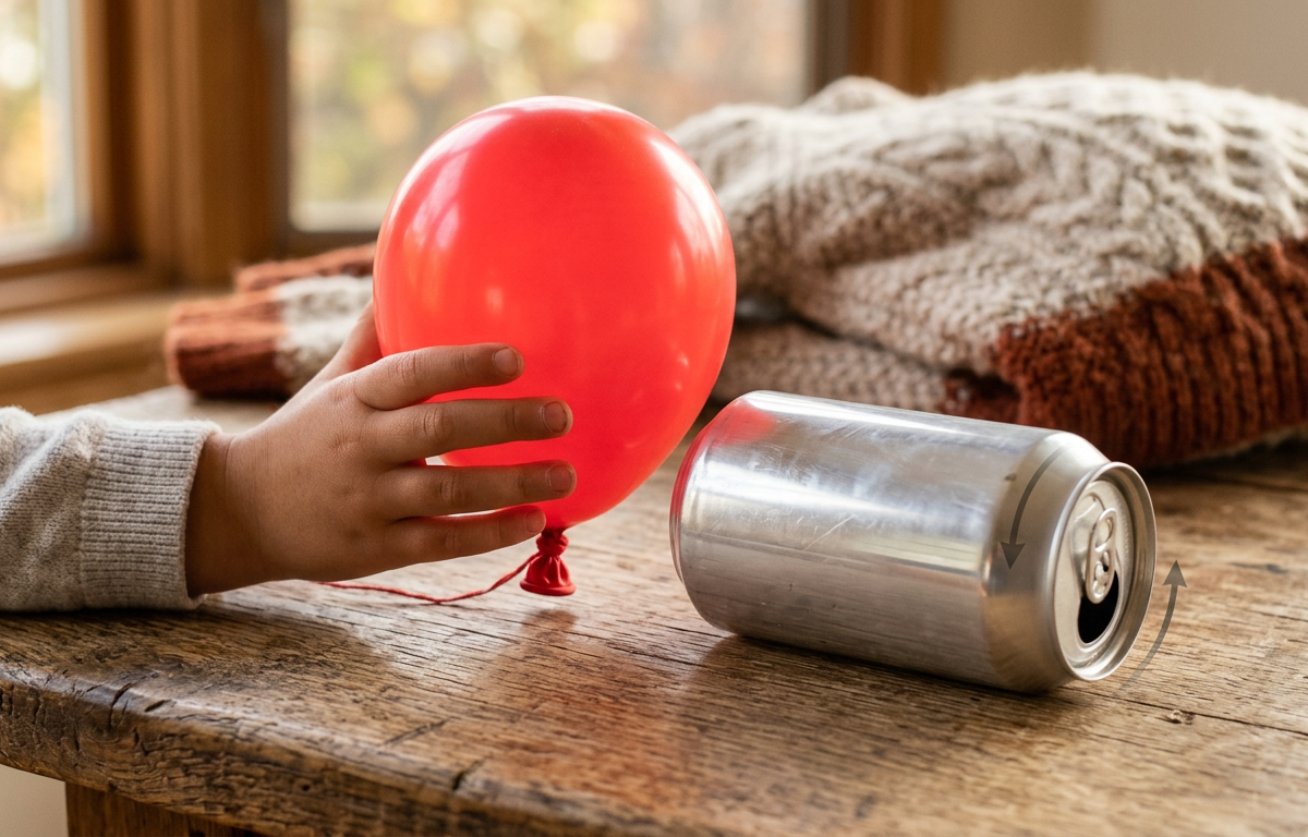 Static Electricity Balloon Wand Challenge — Science Experiments activity for ages 4–7 years (indoor, 15 min)