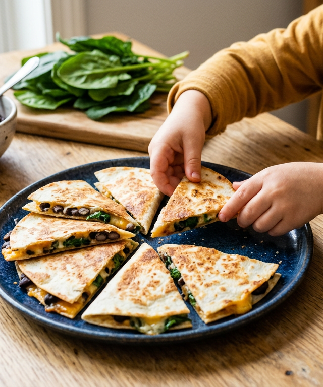 Vegetable Patch Quesadilla Triangles — Cooking & Baking activity for ages 4–7 years (indoor, 25 min)