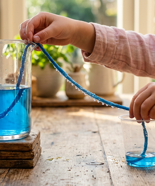 Water Tension Bridge Challenge — Science Experiments activity for ages 5–8 years (indoor, 20 min)
