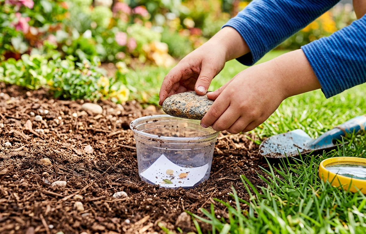 Backyard Bug Pitfall Trap Survey — Animals activity for ages 5–10 years (outdoor, 30 min)