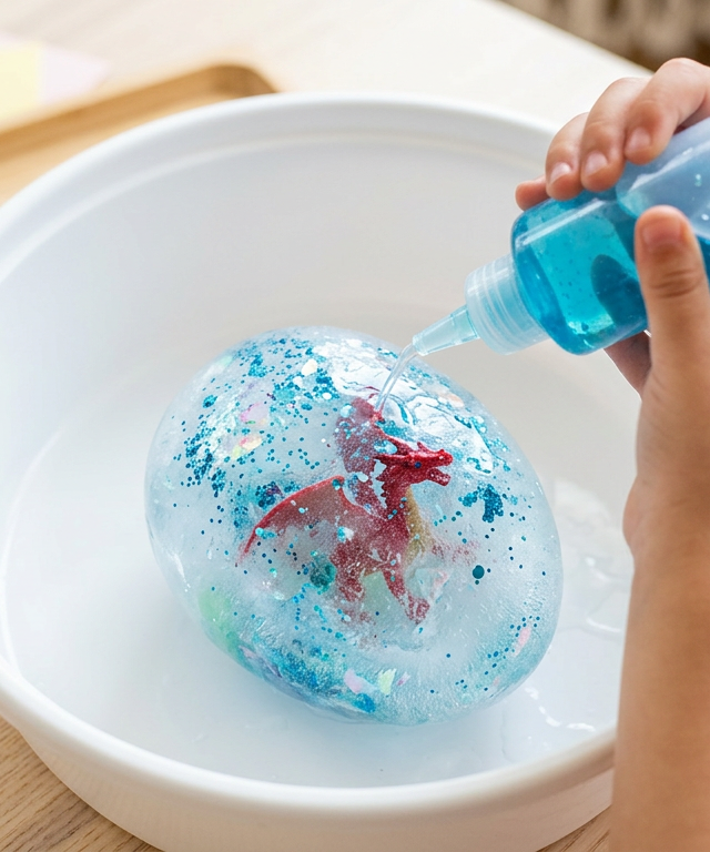 Melting Ice to Find Hidden Toys — Fantasy & Characters activity for ages 3–8 years (indoor, 30 min)