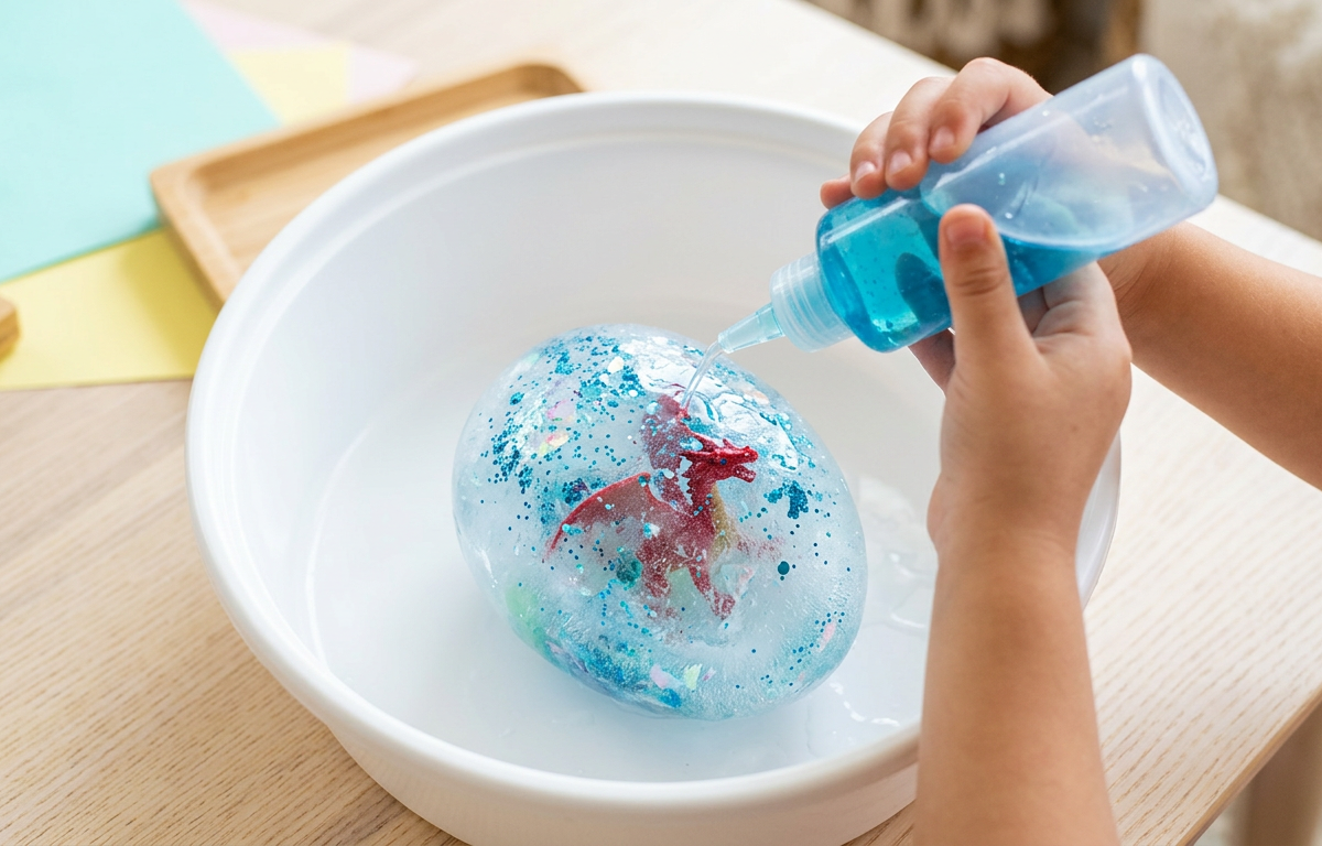 Melting Ice to Find Hidden Toys — Fantasy & Characters activity for ages 3–8 years (indoor, 30 min)