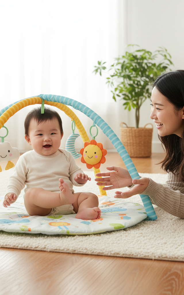 Kick and Discover Mat — Baby (0–12 months) activity for ages 4–6 months (indoor, 10 min)
