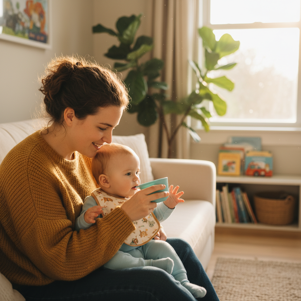 Sip and See: Building Open-Cup Skills — Baby (0–12 months) activity for ages 6–9 months (indoor, 10 min)