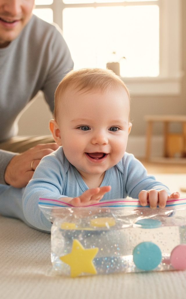 Squishy Sensory Wonders — Baby (0–12 months) activity for ages 4–6 months (indoor, 10 min)