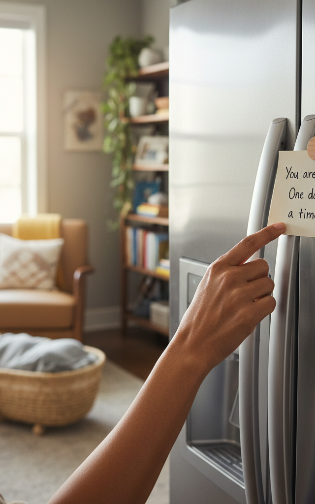 Postpartum Wellness Check-in Fridge Card — Parent Care activity for ages For parents (indoor, 15 min)