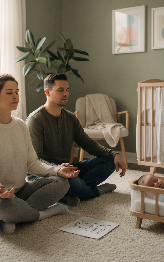 Nursery Reset: Box Breathing for Parents — Parent Care activity for ages For parents (indoor, 10 min)
